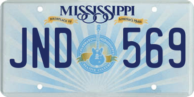 MS license plate JND569