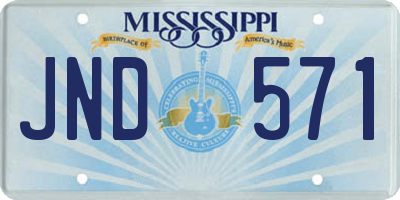 MS license plate JND571