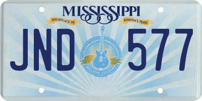 MS license plate JND577