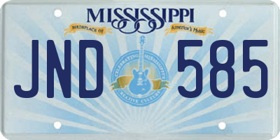 MS license plate JND585