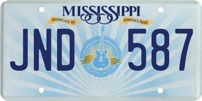 MS license plate JND587