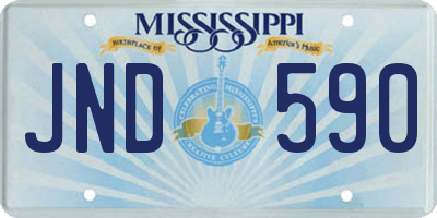 MS license plate JND590