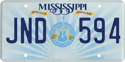 MS license plate JND594
