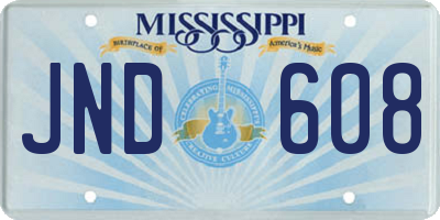 MS license plate JND608