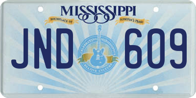 MS license plate JND609
