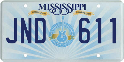 MS license plate JND611