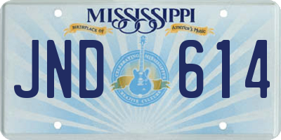 MS license plate JND614