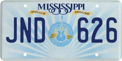 MS license plate JND626