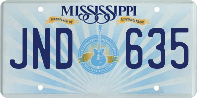 MS license plate JND635