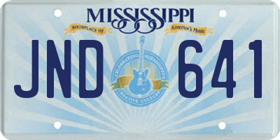 MS license plate JND641