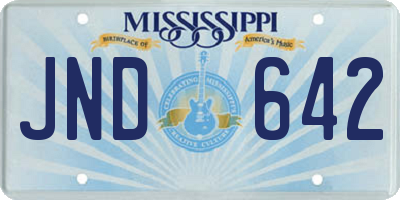 MS license plate JND642