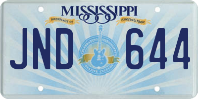 MS license plate JND644