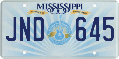 MS license plate JND645