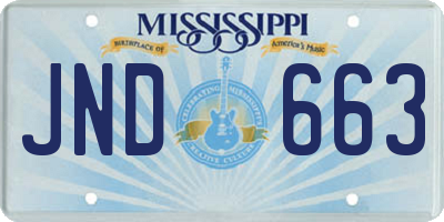 MS license plate JND663