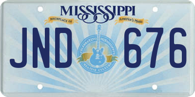 MS license plate JND676