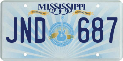 MS license plate JND687