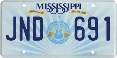 MS license plate JND691