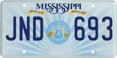 MS license plate JND693