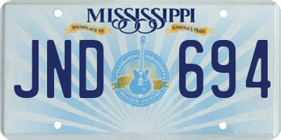 MS license plate JND694