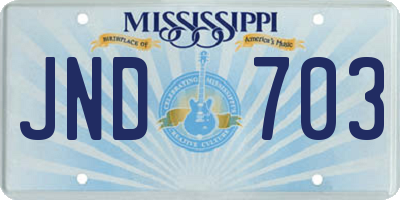 MS license plate JND703