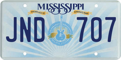 MS license plate JND707
