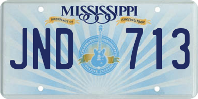 MS license plate JND713