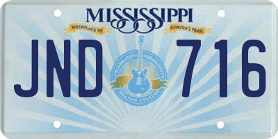 MS license plate JND716
