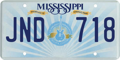 MS license plate JND718