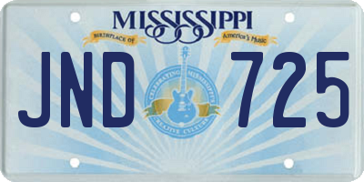 MS license plate JND725