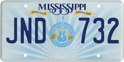 MS license plate JND732
