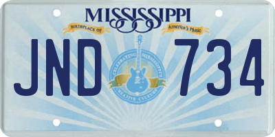 MS license plate JND734