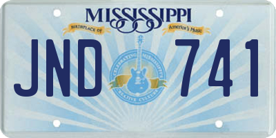 MS license plate JND741