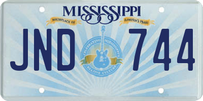 MS license plate JND744