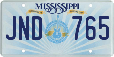 MS license plate JND765