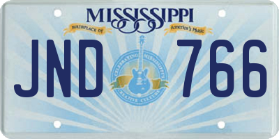 MS license plate JND766
