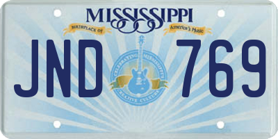 MS license plate JND769