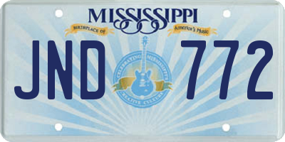 MS license plate JND772