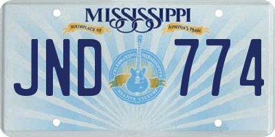 MS license plate JND774