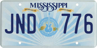 MS license plate JND776