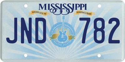 MS license plate JND782