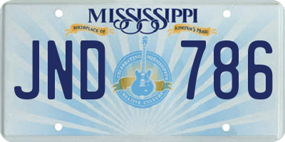 MS license plate JND786