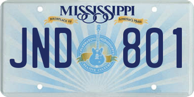 MS license plate JND801