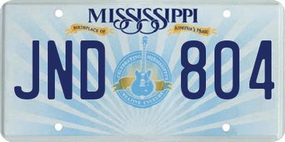 MS license plate JND804