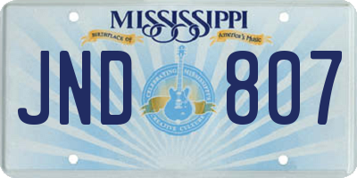 MS license plate JND807