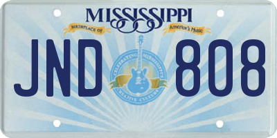 MS license plate JND808
