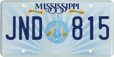 MS license plate JND815