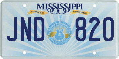 MS license plate JND820
