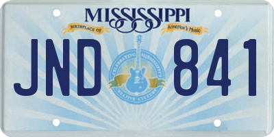 MS license plate JND841