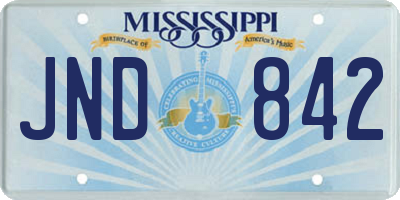 MS license plate JND842