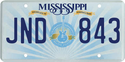MS license plate JND843